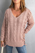 Love Letters Cable Knit Lace Up Sweater
